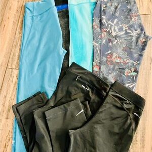 Leggings Set - Black, Blue, Floral XS, S